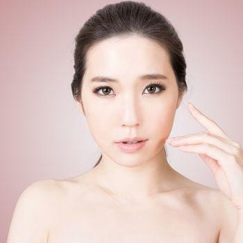 Asian glamour of beauty face, closeup portrait.