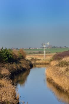 Small stream in countryside in fall