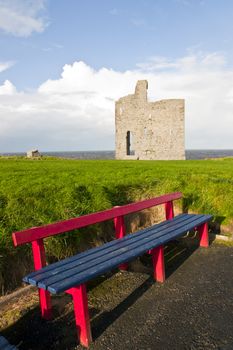 a beautiful path with benches to view Ballybunion beach and castle