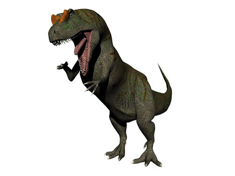 allosaurus dinosaur in white background - 3d render