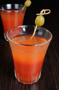 Bloody Mary cocktail with olives