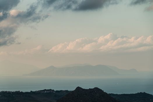 Aeolian Islands nebrodi views from the mountains in Sicily