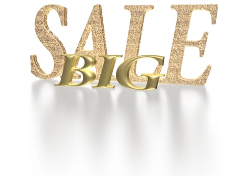 Glossy three-dimensional inscription Big Sale as a sign.