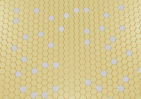 Abstract honeycomb background 3d illustration or backdrop.