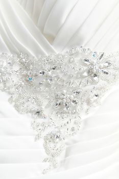 Detail of wedding dress - close-up photo