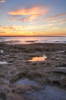 Sunset from Murrays Beach Jervis Bay on the south coast.