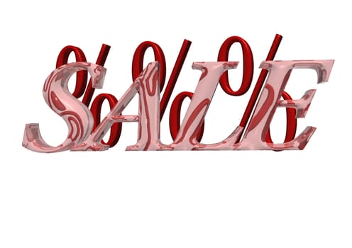 Glossy three-dimensional inscription Sale as a sign.