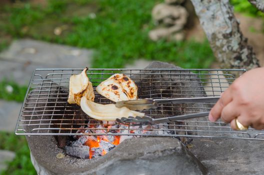 Grilled squid on the grill , seafood bbq