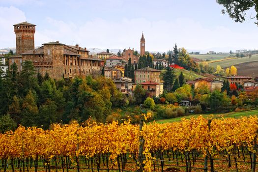 The castle of Levizzano (Italy) in a beautiful sunny autumn