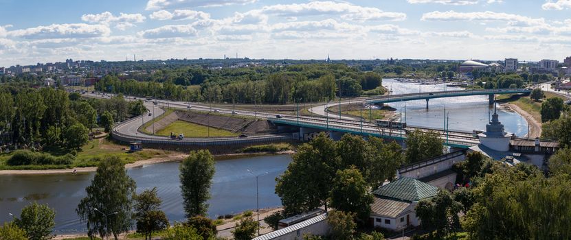 panorama of the city  Yaroslavl , Russia, in a sunny day
