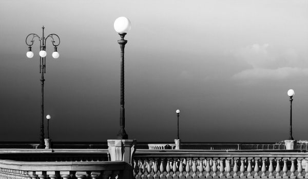 Lamp family in Mascagni Terrace in Livorno