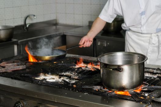 real grungy and dirty restaurant industrial kitchen