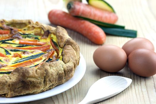 Italian savoury pie with carrots and zucchini