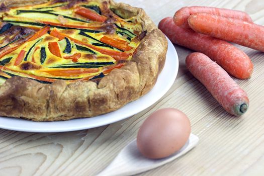 Italian savoury pie with carrots and zucchini