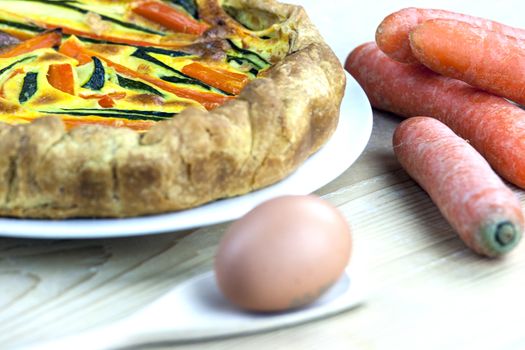 Italian savoury pie with carrots and zucchini