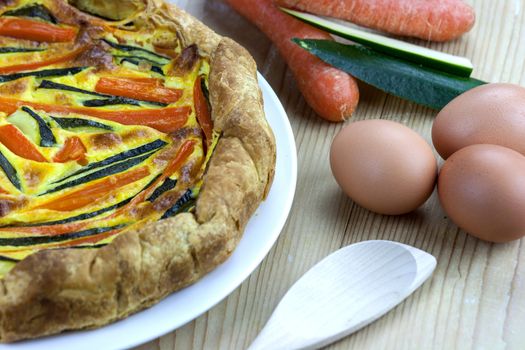 Italian savoury pie with carrots and zucchini