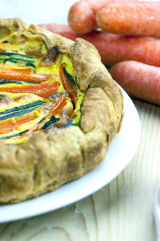 Italian savoury pie with carrots and zucchini