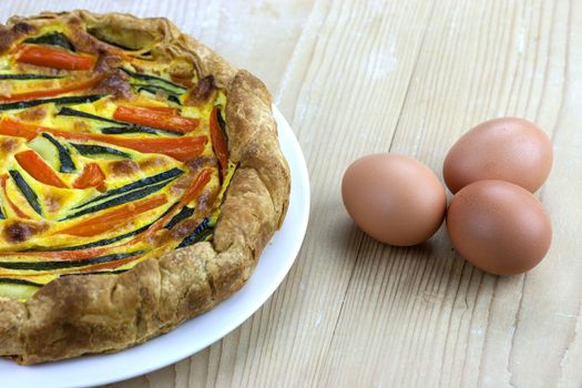 Italian savoury pie with carrots and zucchini