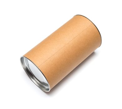 Cardboard tube isolated on white background