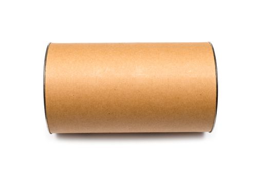 Cardboard tube isolated on white background