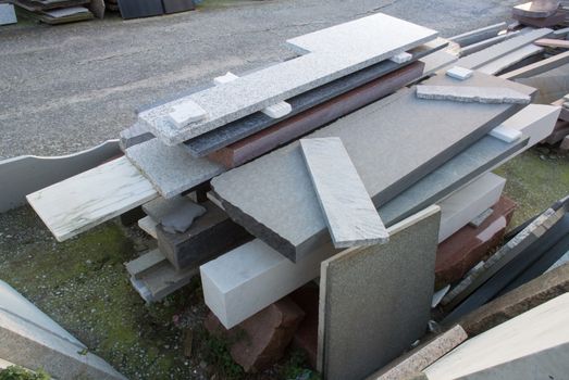 marble slabs ready to be processed