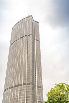 PARIS, FRANCE - JULY 21, 2014: Tour Montparnasse constructed from 1969 to 1972. It was the tallest skyscraper in France until 2011.