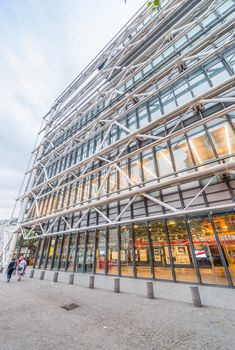PARIS, FRANCE - JUNE 16, 2014: The Pompidou cultural center in Paris, France. The Centre Georges Pompidou was designed in style of high-tech architecture