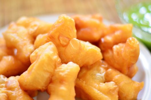 Deep-fried dough stick and Steamed custard