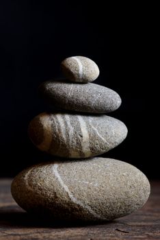 pyramid from stone on a black background