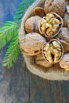 walnuts details on old wood