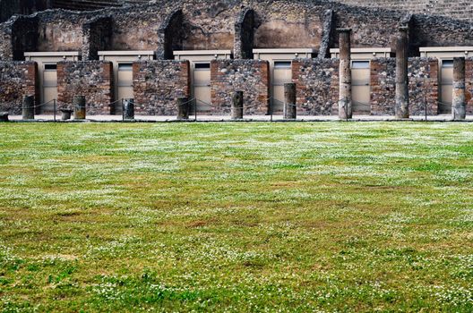 Ruins of arena after the eruption of Vesuvius in Pompeii, Italy