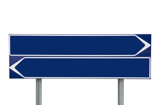 Blue Direction Signs isolated on white background