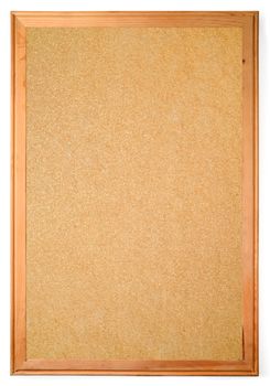 blank corkboard isolated on white