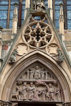  Colmar - Cathedral of Saint Martin, reliefs on the portal 