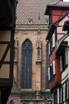 Cathedral of Saint Martin and Half timbered houses, Colmar, France