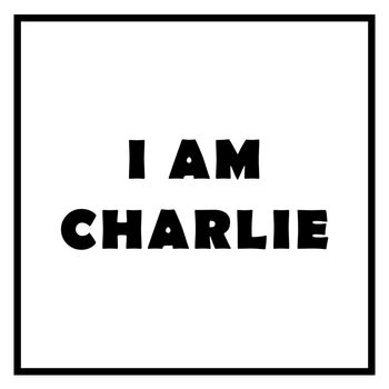 The text I Am Charlie on white background.