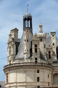 The royal Castle of Chambord in Cher Valley, France