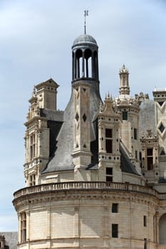 The royal Castle of Chambord in Cher Valley, France