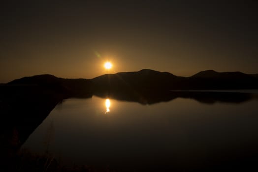 Sunset at Maekluang Dam, Chiangmai, Thailand