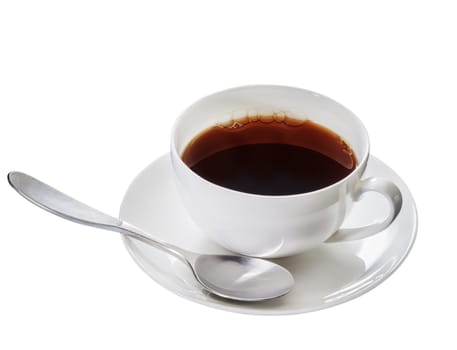 Cup of black coffee, isolated with clipping path