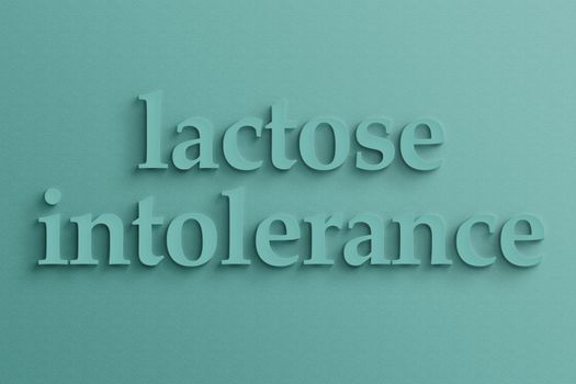 3D text with shadow on wall, lactose intolerance.