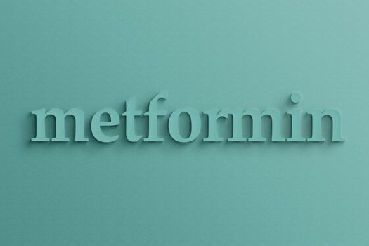 3D text with shadow on wall, metformin .