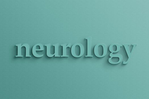 3D text with shadow on wall, neurology .