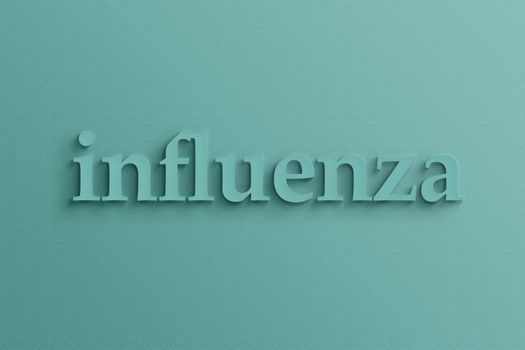3D text with shadow on wall, influenza .
