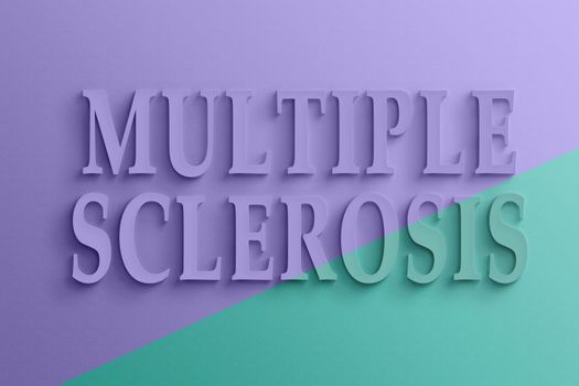 3D text with shadow and reflection, multiple sclerosis.