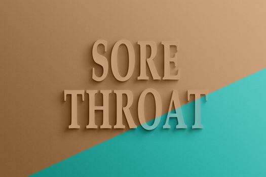 3D text on the wall, sore throat