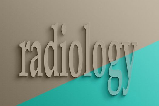 3D text on the wall, radiology