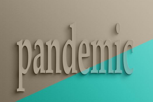 3D text on the wall, pandemic