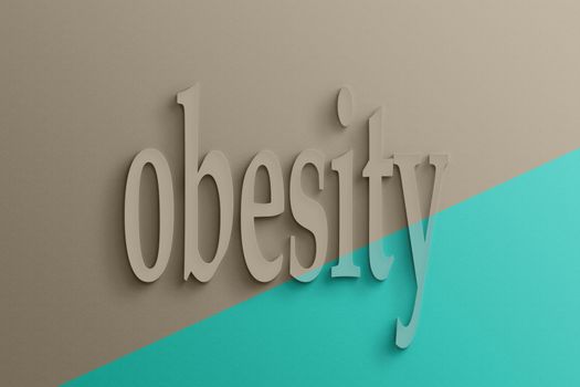 3D text on the wall, obesity