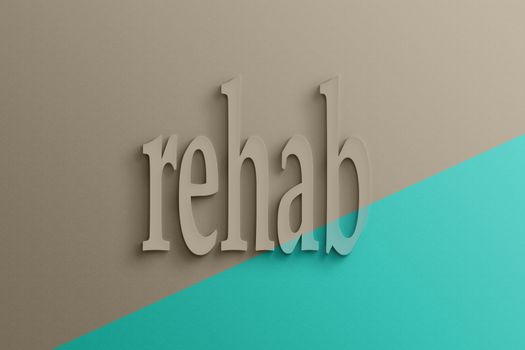 3D text on the wall, rehab